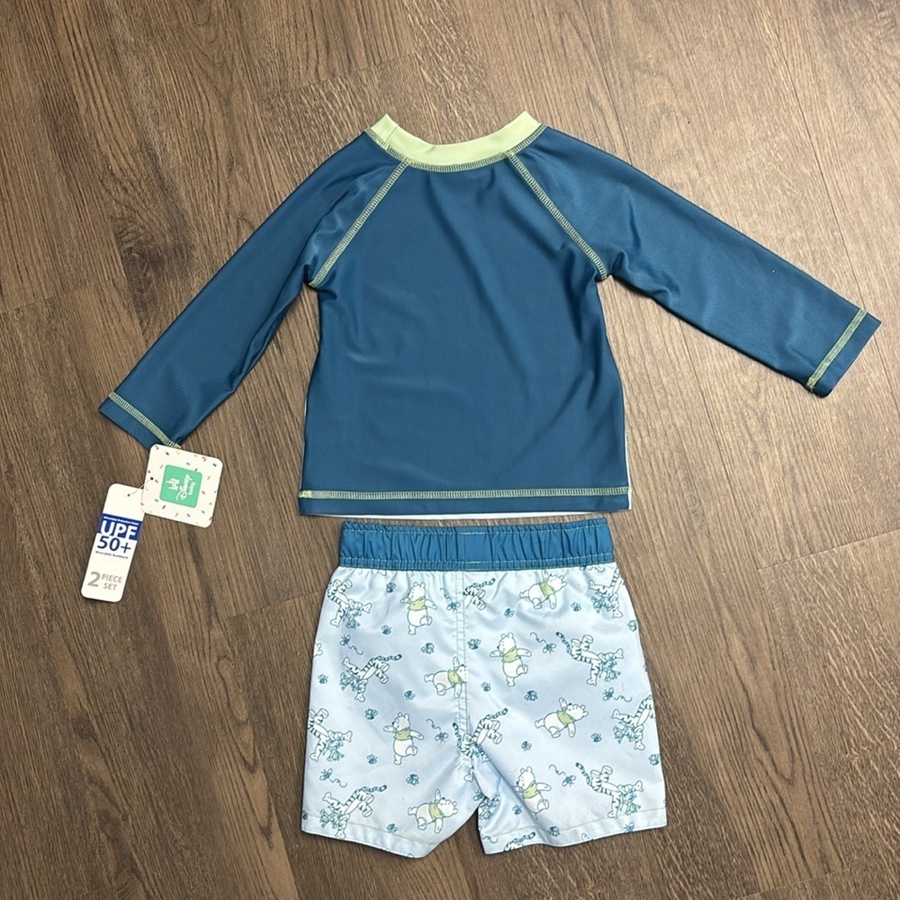 NWT Twin alert! 2xDisney Kids 18mo Winnie the Pooh Swim Rashguard Sets. 😍😍😍😍😍 - Picture 9 of 12